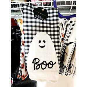 Halloween BOO Ghost Kitchen Applique Embroidered Towel Set of 2 by Max Studio